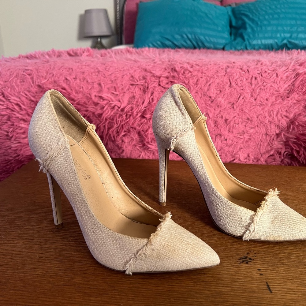 Sand-Colored Heels - Size 7.